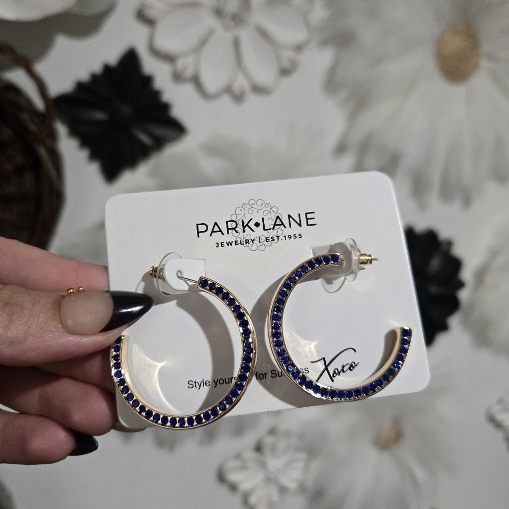 Park Lane Sapphire-Toned Hoop Earrings